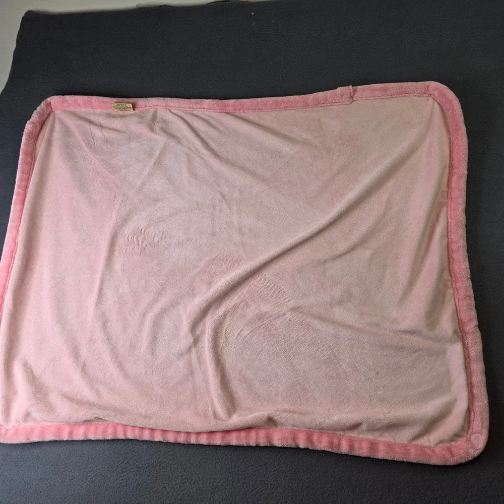 Northpoint Baby Striped Plush Blanket Pink Blue Yellow Green 30x36 *